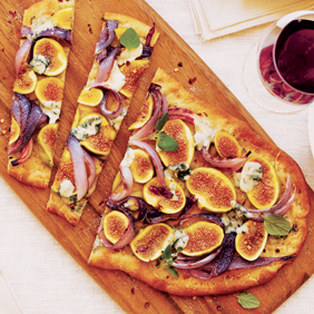 Fig Caramelized Red Onion and Bleu Cheese Flatbreads