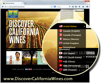 Discover California Wines Homepage with Directory