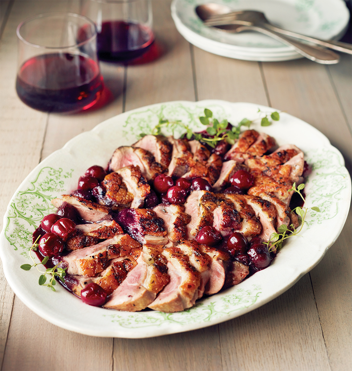 Seared Duck Breasts with Port and Cherry Sauce