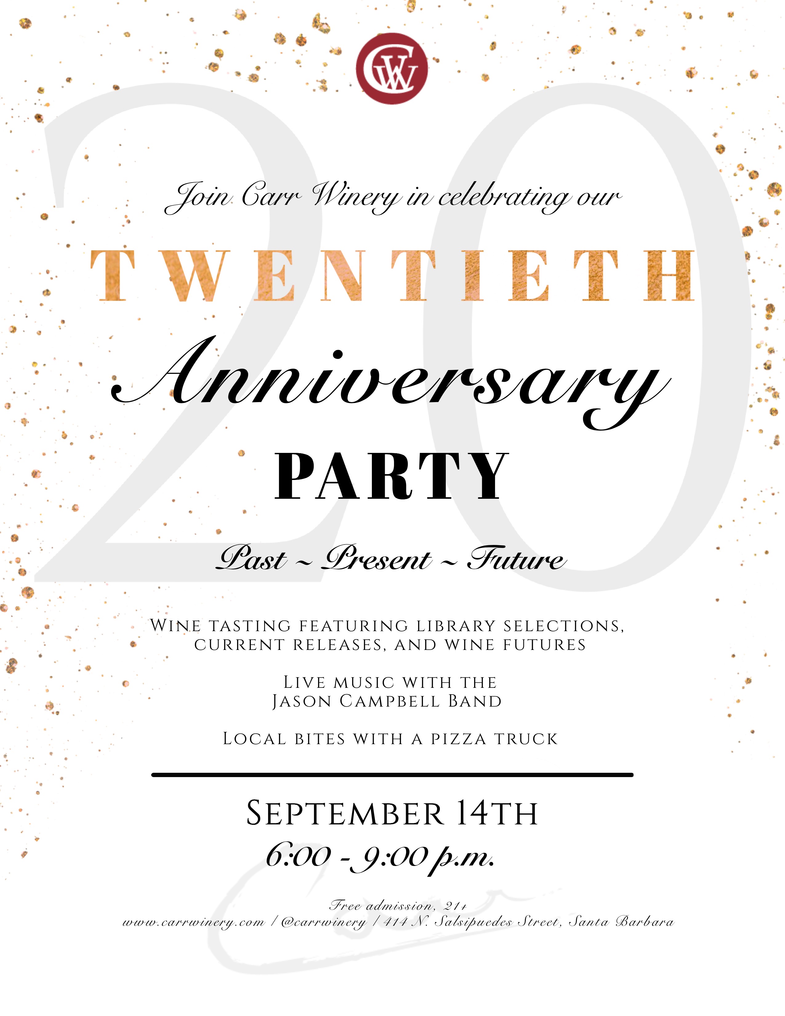 Carr Winery 20th Anniversary Party