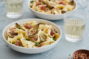 Pappardelle with artichokes