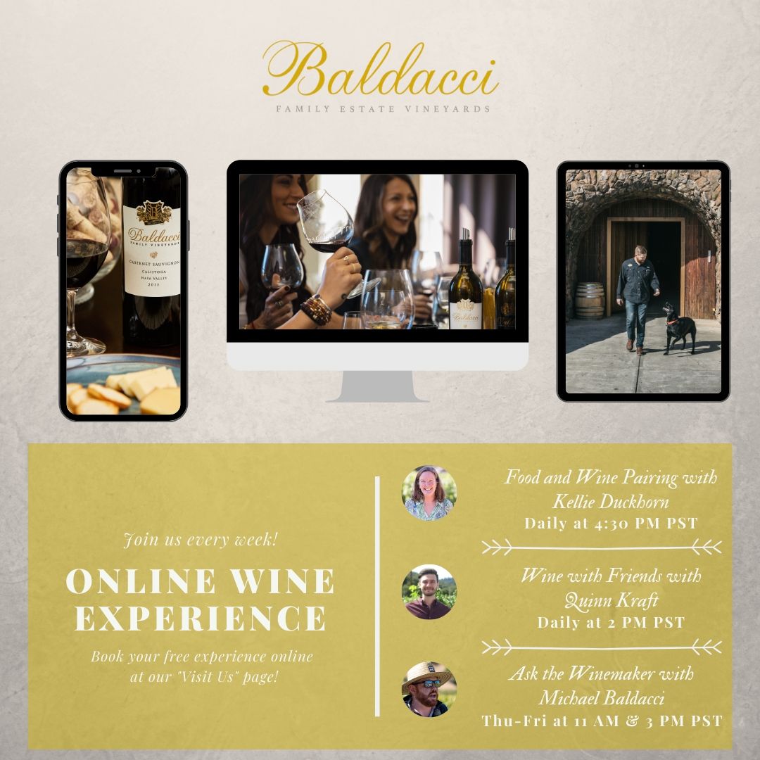 Baldacci Family Vineyards’ Online Wine Experiences