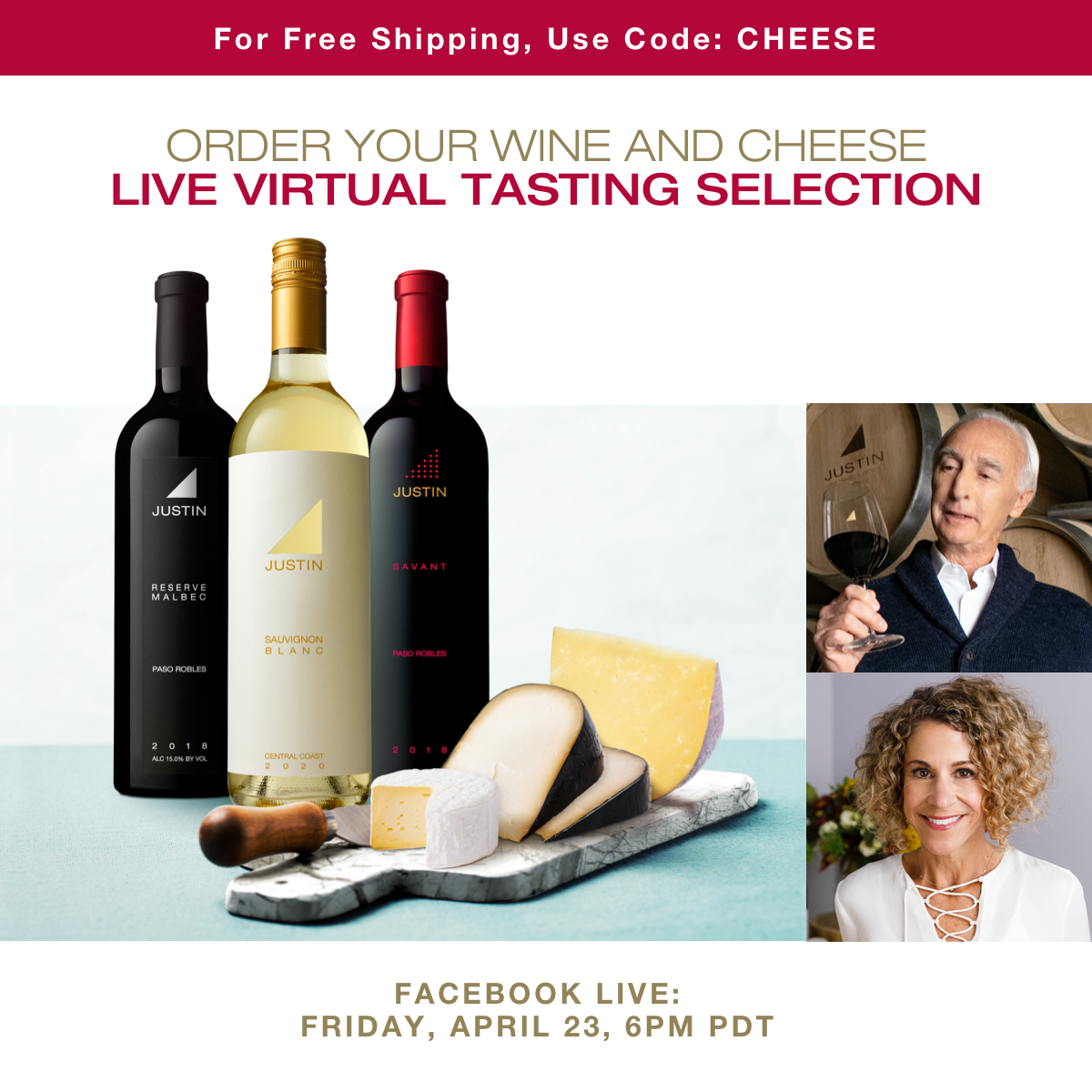 JUSTIN Wine and Cheese Tasting