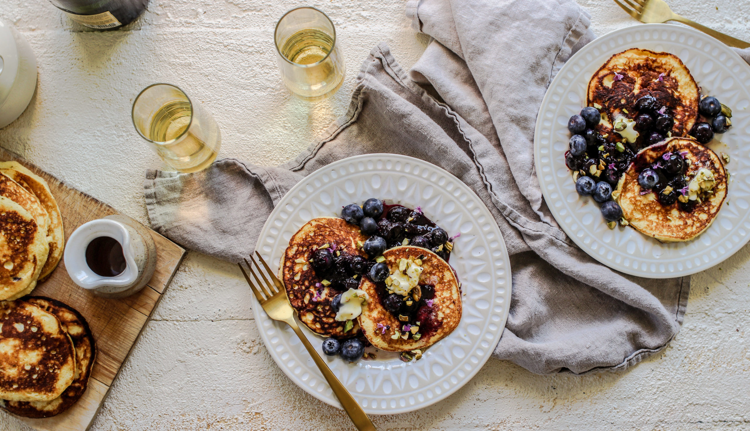 Mother's Day blueberry pancakes brunch
