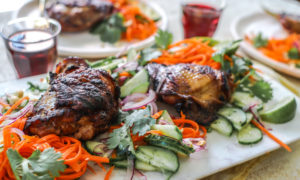 summer grilled chicken cucumber salad