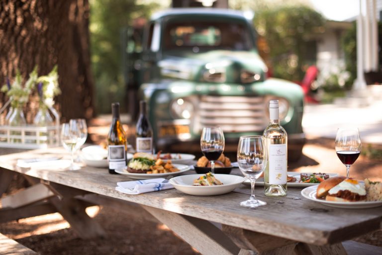 summer wine country outdoor table