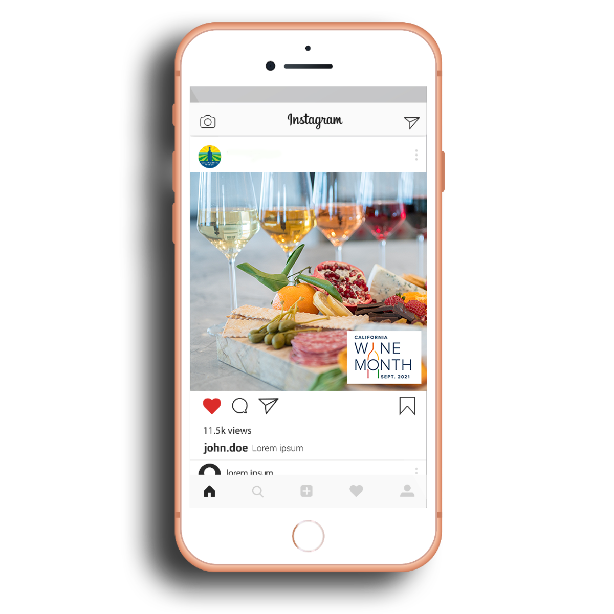 California Wine Month social media phone icon