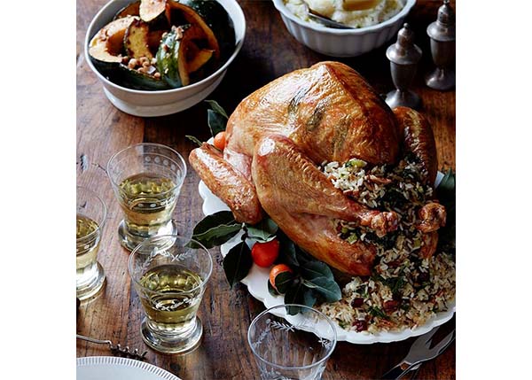 Holiday celebration wine turkey