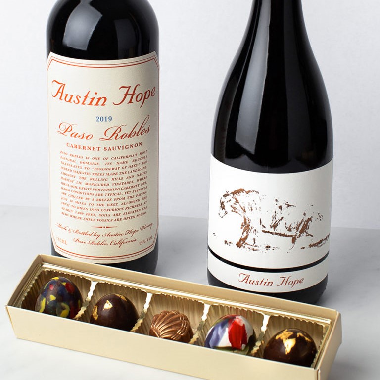 Austin Hope Chocolate & Wine Gift Set