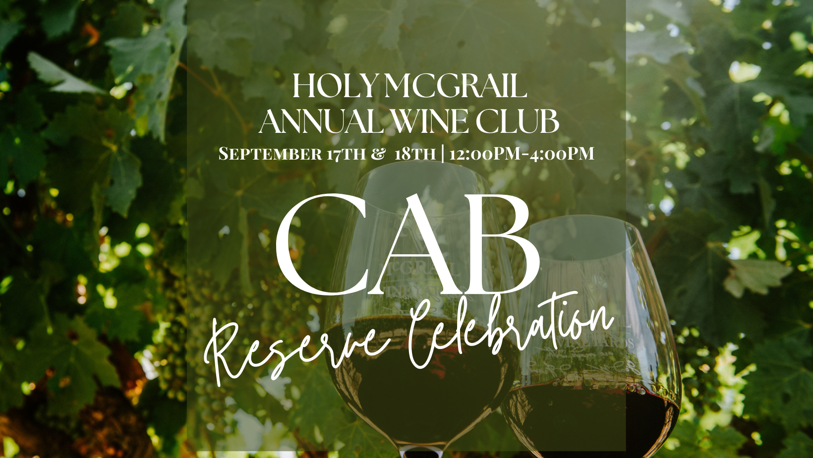 Holy McGrail Annual Wine Club Cabernet Reserve Celebration