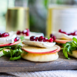 Holiday Recipe Pomegranate Brie and Apple Flatbread