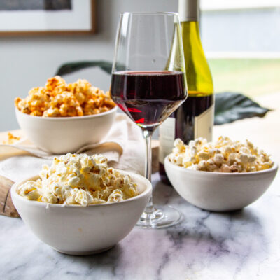 game day popcorn trio