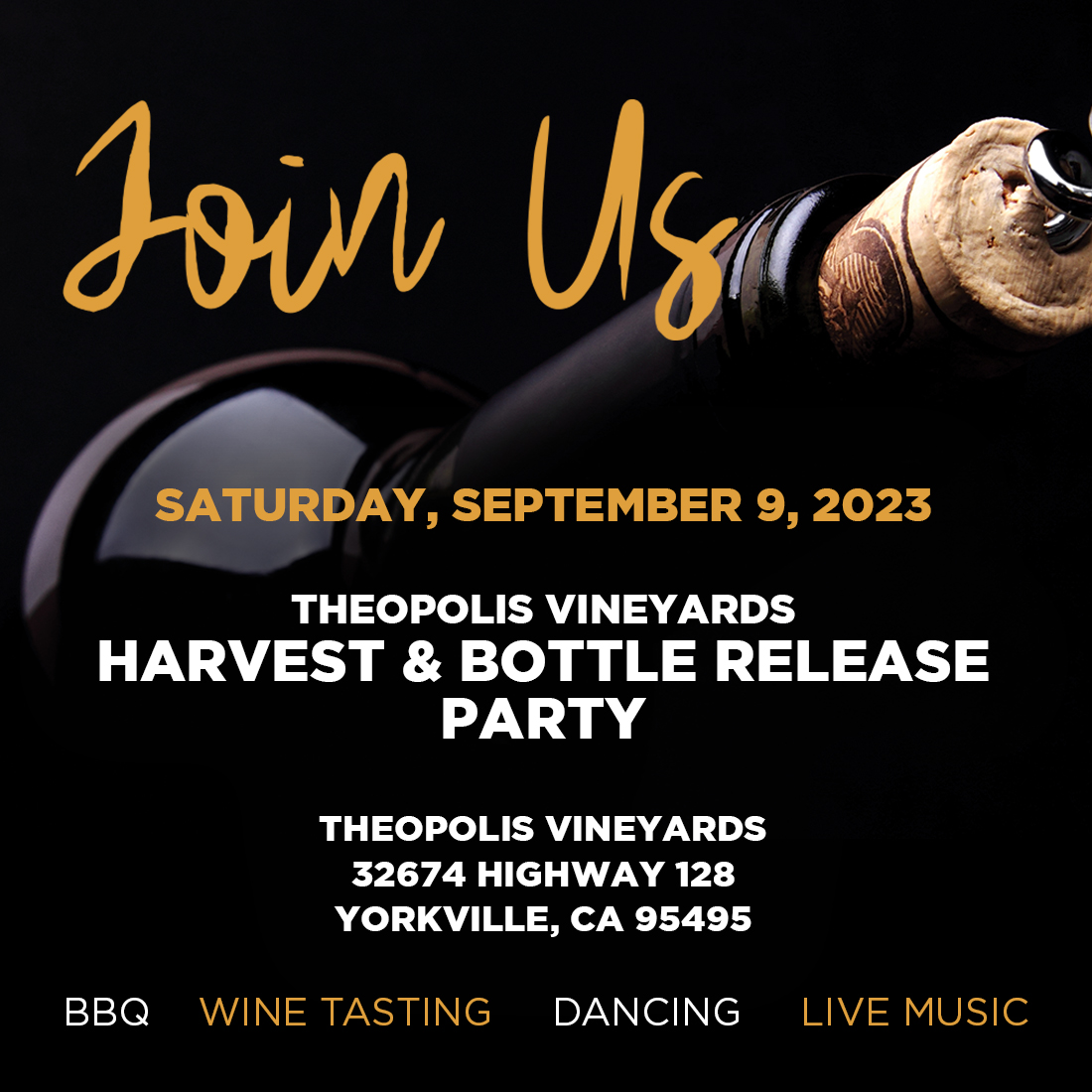 Theopolis Vineyards Harvest and Bottle Release Party
