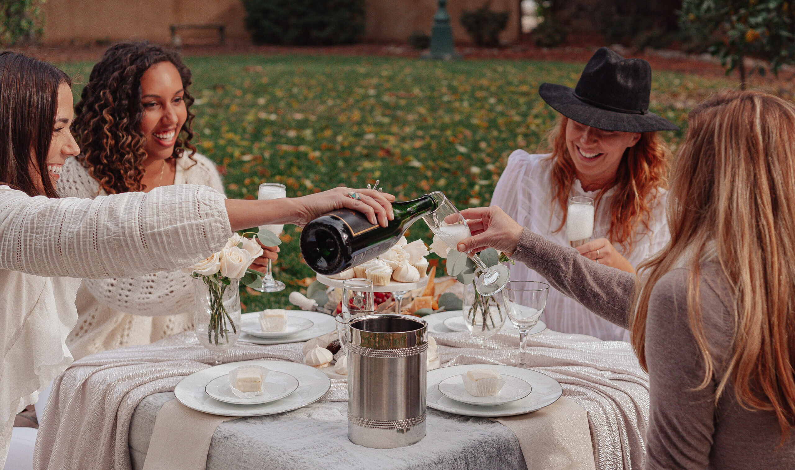 california wine month people cheers with wine glasses