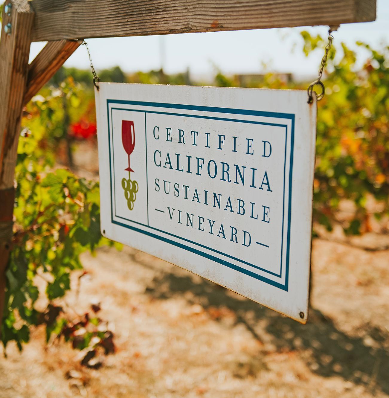 california sustainable wine sign