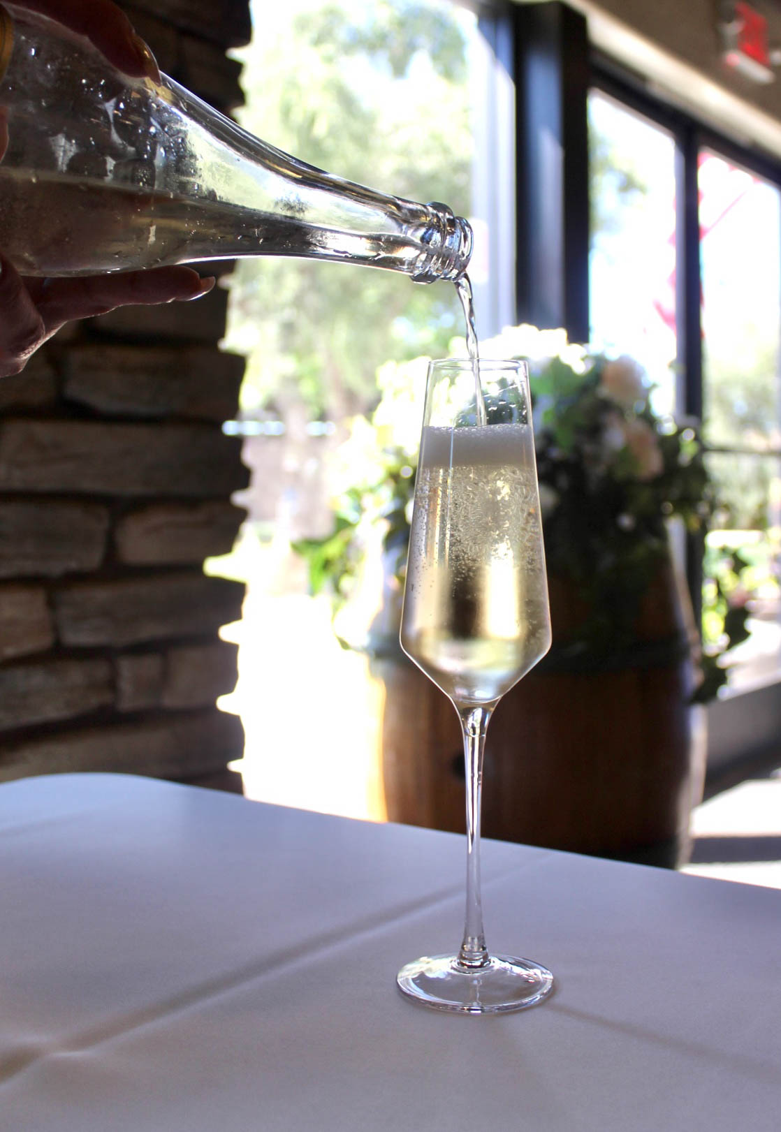 madera wine being poured