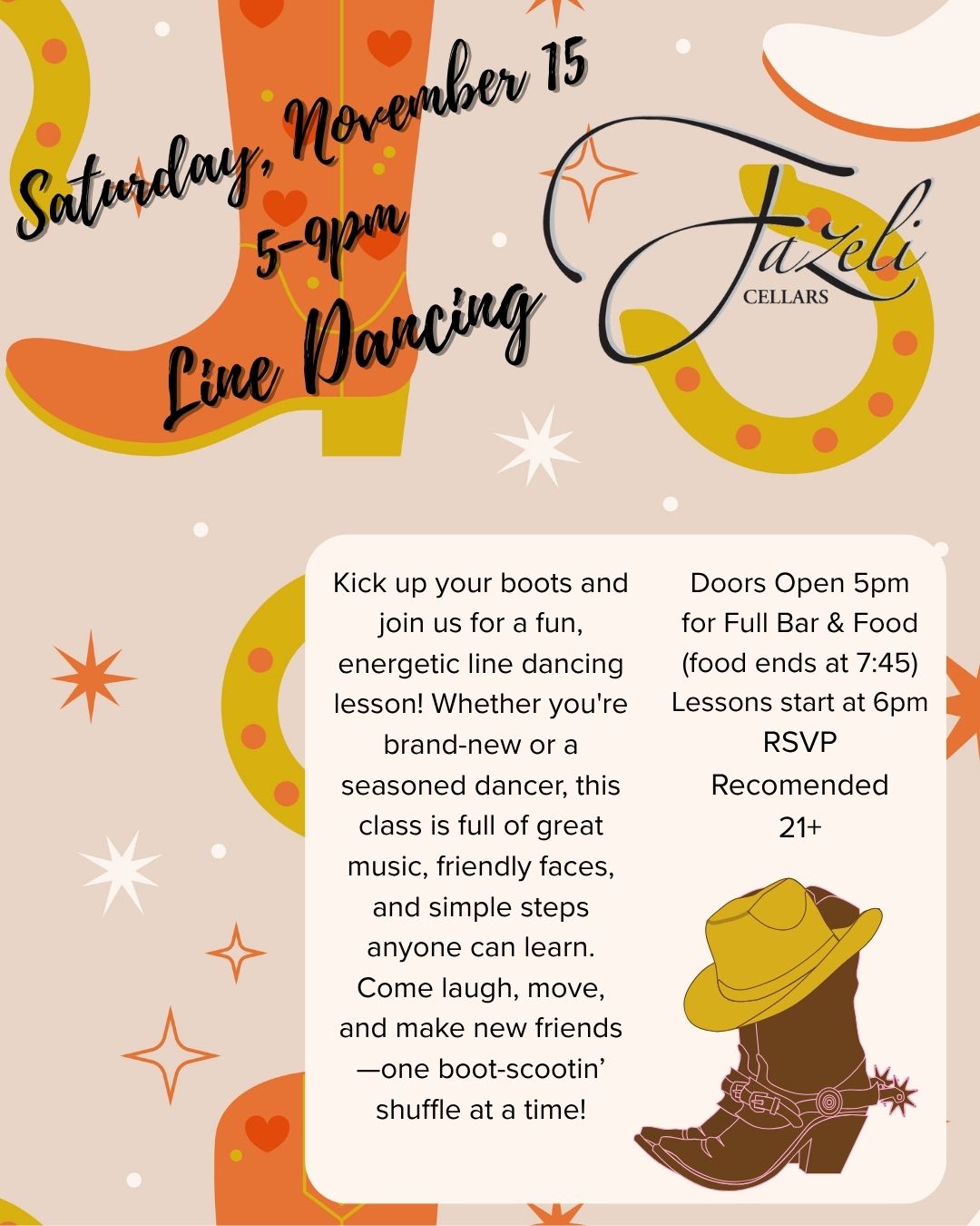 Line Dancing and Lessons at Fazeli Cellars
