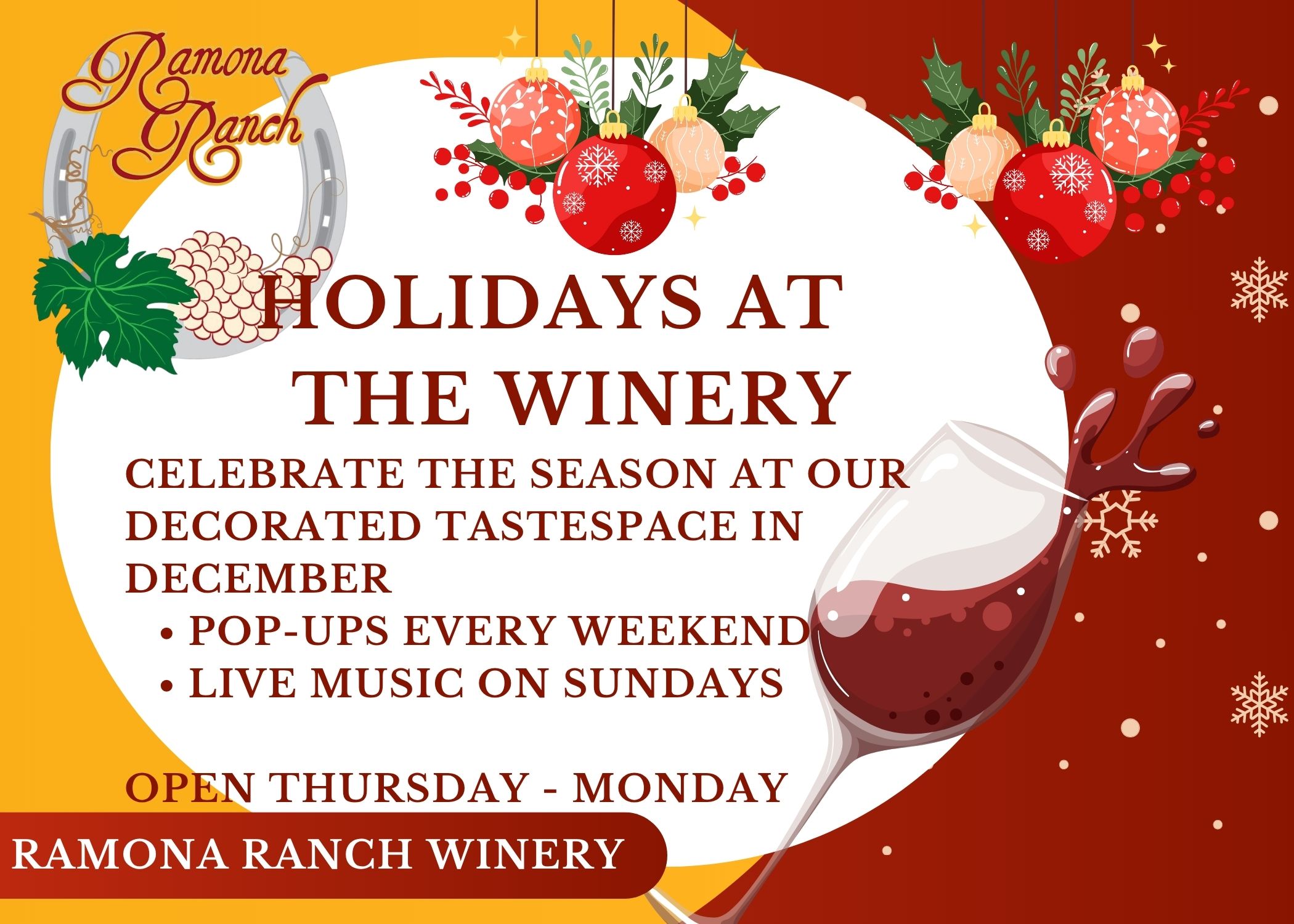Holidays at Ramona Ranch Winery