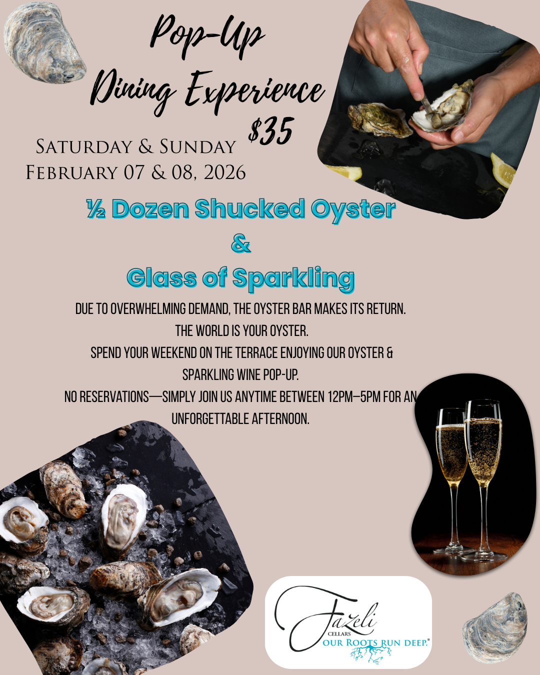 Pop-Up Dining Oysters & Sparkling