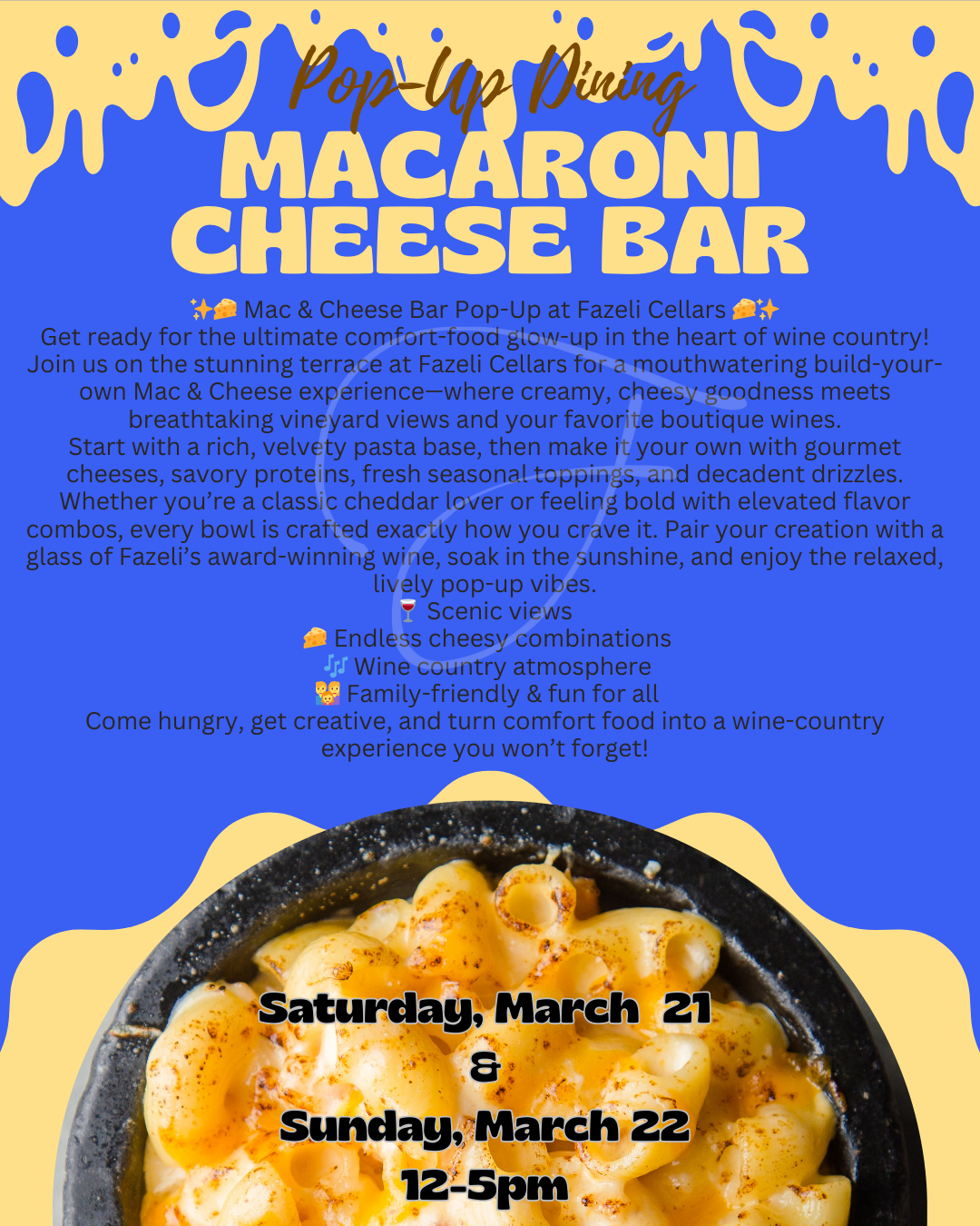 Pop-Up Dining Mac’N Cheese Bar
