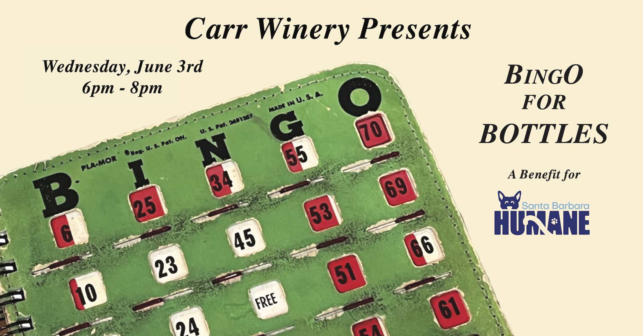 Bingo for Bottles at Carr Winery
