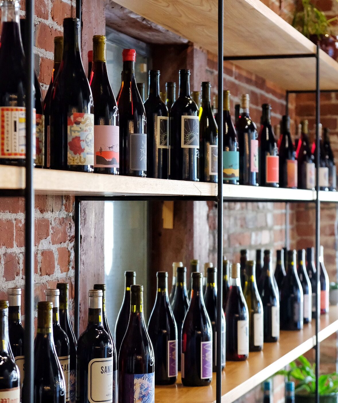 bottles of wine on shelf