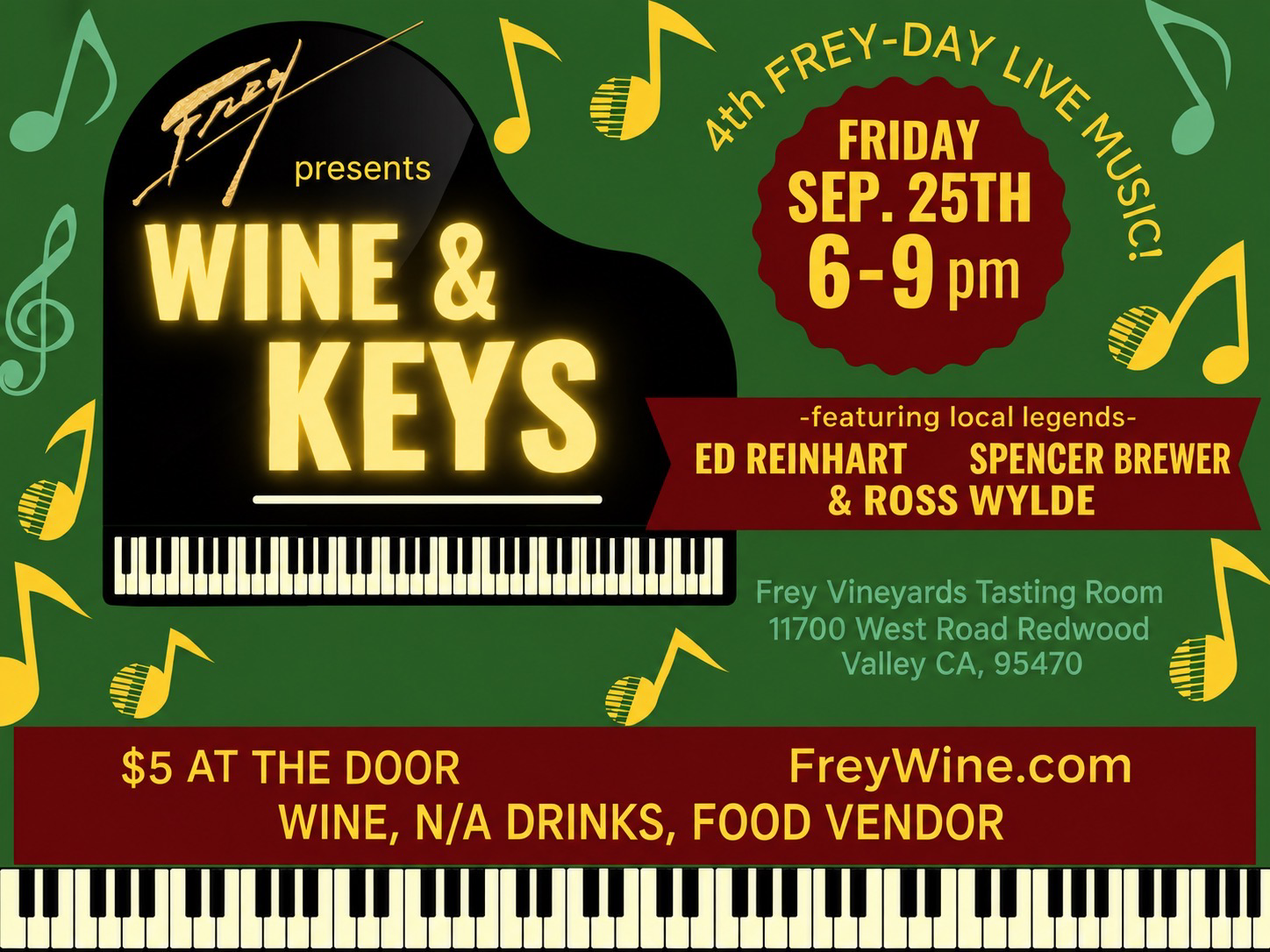 4th Frey-Days Live Music – Wine & Keys